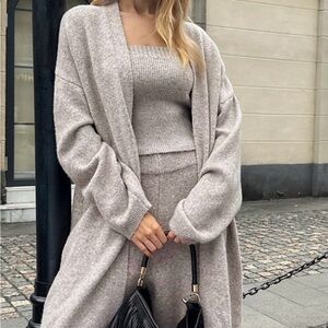 Commense Neutral Taupe Knit Cardigan Trio